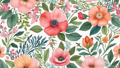 delicate multicolor floral background Watercolor