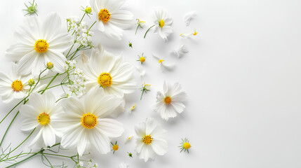Fototapeta premium FLOWERS ON WHITE BACKGROUND
