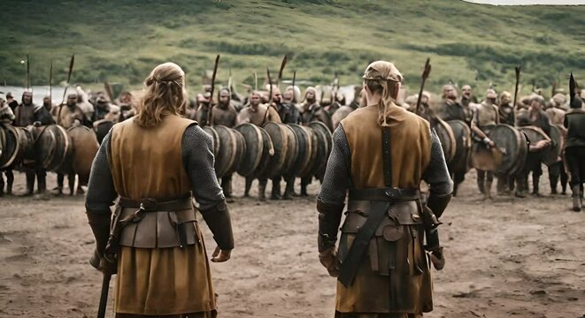 Back view of some Vikings.