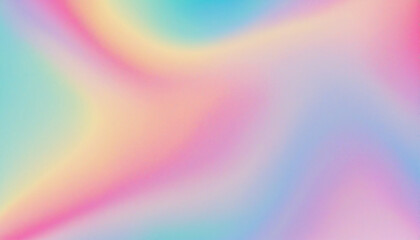 Obraz premium Beautiful color gradient background with noise. Abstract pastel holographic blurred grainy gradient banner background texture Colorful digital grain soft noise effect Nostalgia, vintage, retro 