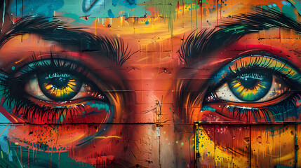 Naklejka premium murals and graffiti inspired by the Holi festival on the city's streets