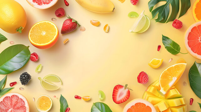 Fruity background, wallpaper full of fruits, berry background