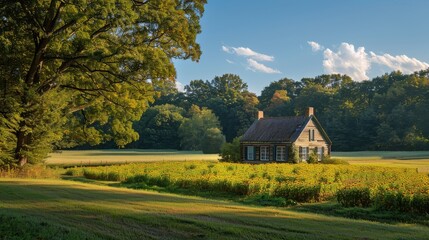 House Surrounded by Green Field