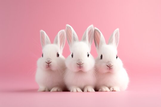 a group of white rabbits