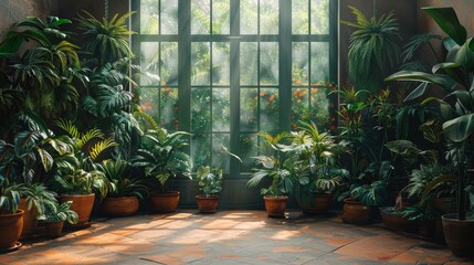 Room Filled With Potted Plants