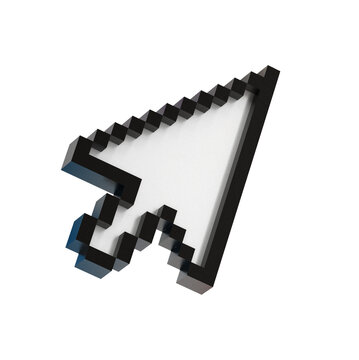 Domain names and cursor isolated on a transparent background. 3D illustration
