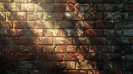 image of a brick wall with a gritty texture, capturing the shadows and highlights that play off the...