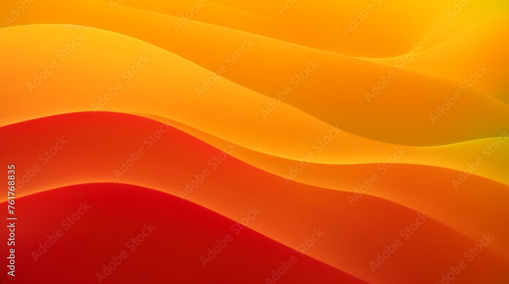 Poster flowing gradient of vibrant red and orange waves in abstract design