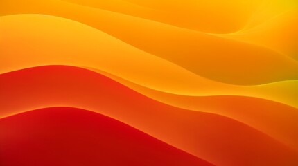 Flowing gradient of vibrant red and orange waves in abstract design 