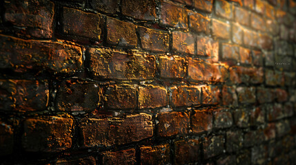 image of a weathered brick wall with a gritty texture, showcasing the rough surface and uneven edges of the bricks