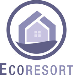 Abstract Wave And House Home Logo Design. Creative and Modern Beach property logo design.