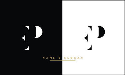 EP, PE,E , P, Abstract Letters Logo monogram - obrazy, fototapety, plakaty