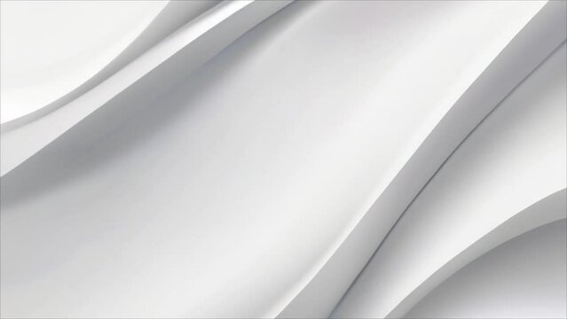 Video, abstract background. White curves move on a white background, background for advertising. AI generative.