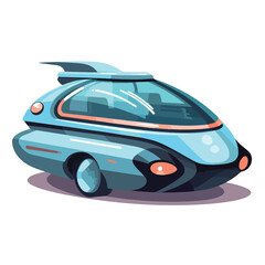 Design a retro-futuristic hovercar inspired by 1950