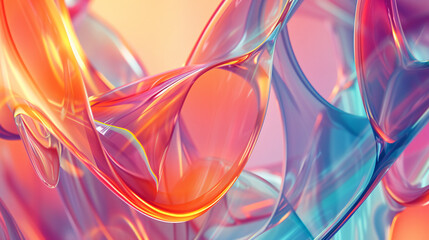 Abstract liquid glass backround. 3d acrylic elegant waves - 761772018