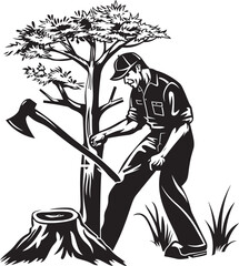 Tree Felling Legend Iconic Symbol Lumberjack Legacy Insignia