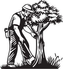 Axe Master Vector Symbol Woodland Conqueror Crest