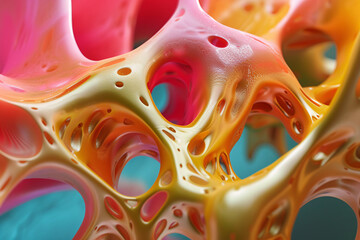 Macro view of bone structure, 3d background concept - 761772216