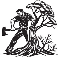Lumberjack Legacy Insignia Forest Guardian Emblematic Design