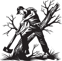 Tree Felling Legend Iconic Symbol Lumberjack Legacy Insignia