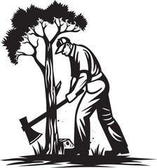 Axe Master Vector Symbol Woodland Conqueror Badge
