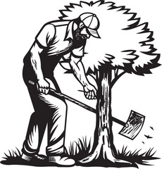 Woodland Conqueror Crest Timber Trooper Mark Tree Cutting Maestro Logo Design