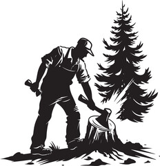 Naklejka premium Arboreal Avenger Crest Timber Harvest Hero Mark