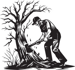 Axe Wielding Warrior Badge Arboreal Avenger Crest