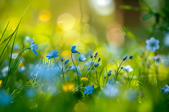 Spring mood photo with space for text and blur background nature
