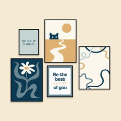 Boho Matisse Contemporary Wall Art Set