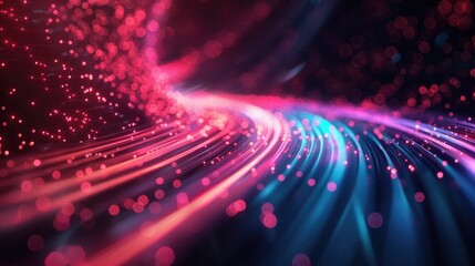 Electric Cables and LED Fibers - A Colorful Tech Background for Modern Business Trends, Generated by AI