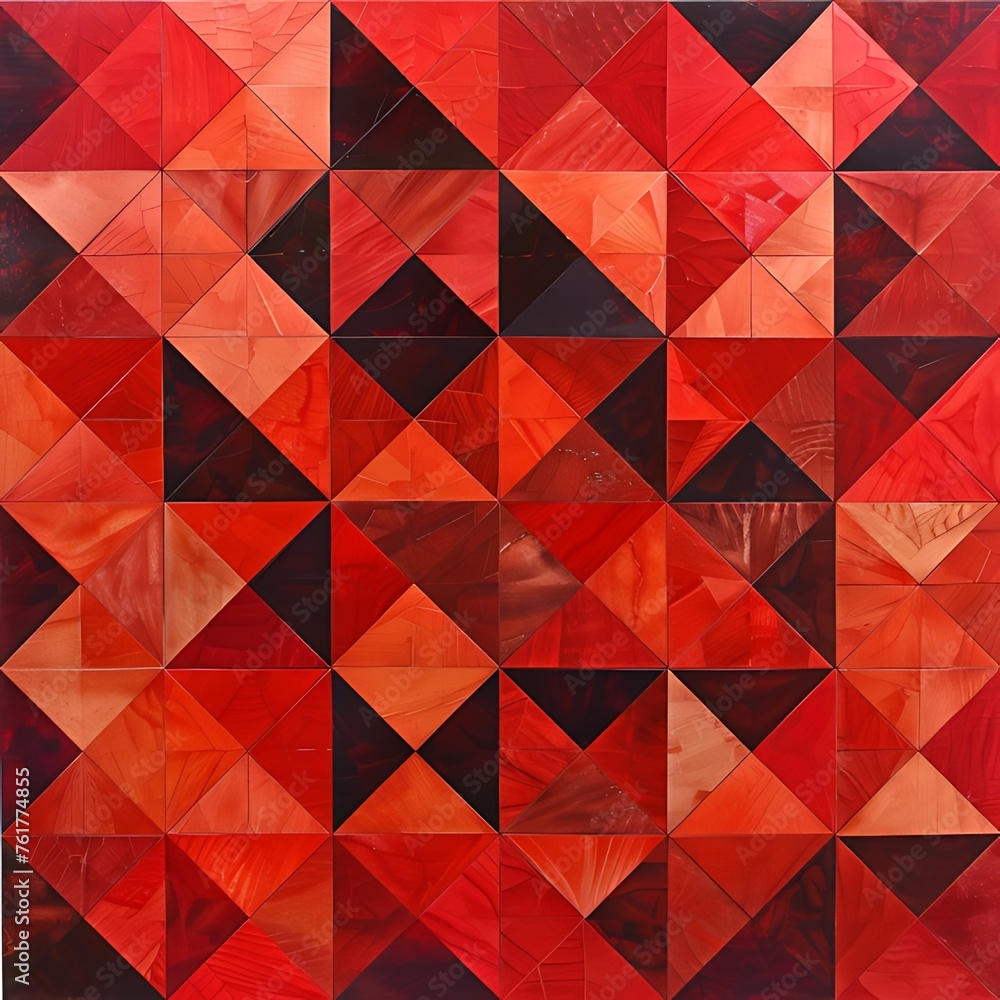 Poster red gray resembles lowpoly seamless abstract pattern background. shapes arranged in different sizes,