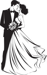 Love Knot Vector Bride and Groom Emblem Bridal Bliss Iconic Black Logo Design