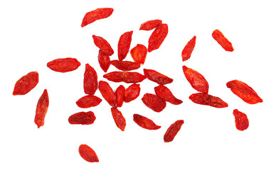 Dried goji berry isolated on white, top view - 761774870