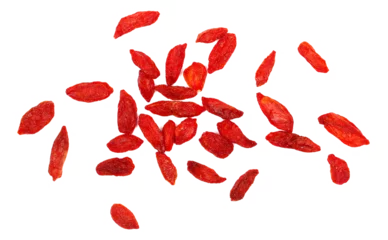 Foto auf Leinwand Dried goji berry isolated on white, top view © dule964