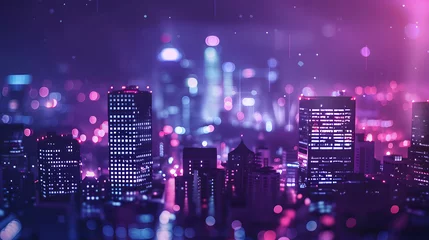 Fotobehang AI connected city, artificial intelligence, futuristic cityscape, AI Background © Markus