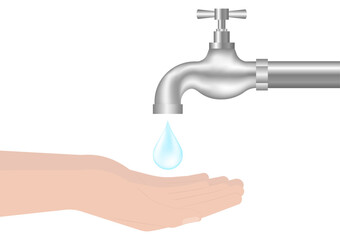 Save Water or Water Conservation Concept. World Water Day and Environment day. Vector Illustration.