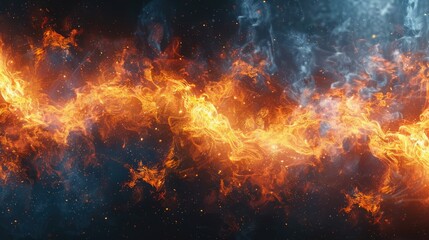 Fototapeta na wymiar Flaming Border Texture: A Creative Display of Isolated Burning Fire Flames Using Generative AI.