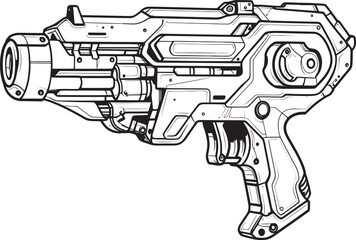 Plasma Pulse Black Logo Design Icon Laser Strike Vector Weapon Symbol