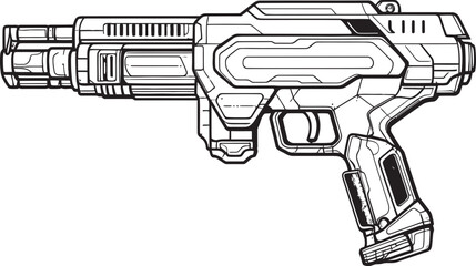 Neutron Shooter Futuristic Weapon Icon Electropulse Gun Black Logo Vector Design