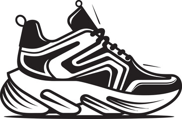 AeroFlex Futuristic Running Shoes Symbol HyperGlide Vector Black Logo Design