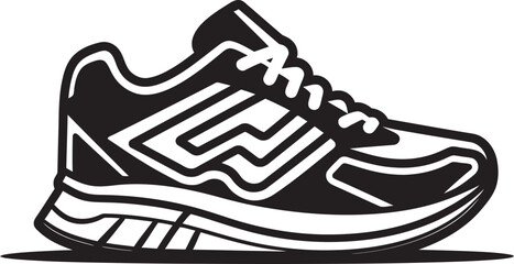 VelocityTech Vector Futuristic Footwear Emblem CyberRunners Black Logo Design Icon