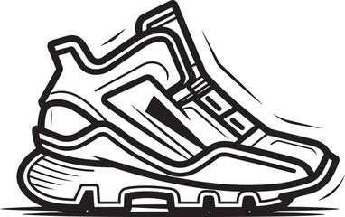 QuantumSprint Futuristic Running Shoes Icon AeroGlide Black Logo Design Symbol