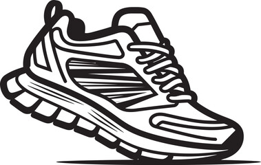 SpeedForce Futuristic Running Shoes Vector Emblem NeoStride Vector Black Logo Design Icon
