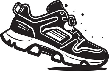 Naklejka premium Infinity Pace Vector Futuristic Footwear Symbol Nova Stride Futuristic Running Shoe Icon