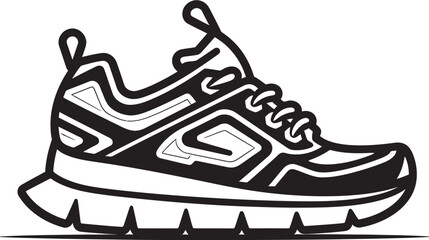 NeoSprint Vector Black Logo Design Aero Stride Futuristic Running Shoes Emblem