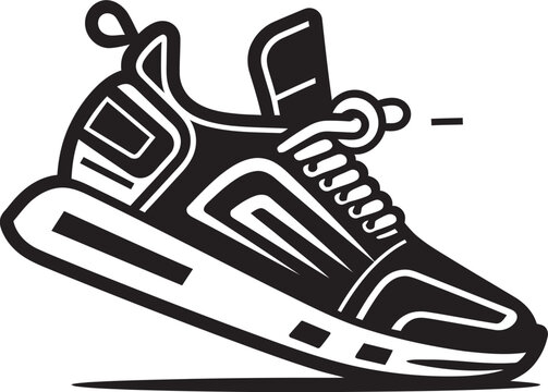 black and white sneaker design clip art preview