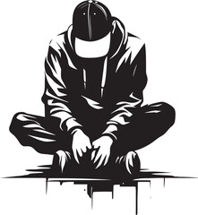 Aerosol Ace Graffiti Artist Icon GrafGuardian Innovator Black Logo Design