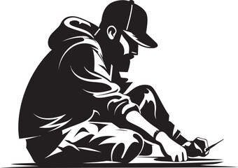 Fototapeta premium UrbanExpression Guru Black Logo Design Icon GraffitiGuru Vector Artist Icon