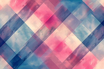 Abstract diamond pattern in pink and blue hues